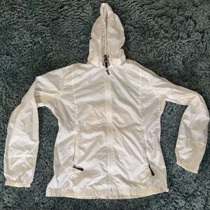 Rare Deadstock Nautica Windbreaker Nylon Zip Medium White Jacket Hoodie